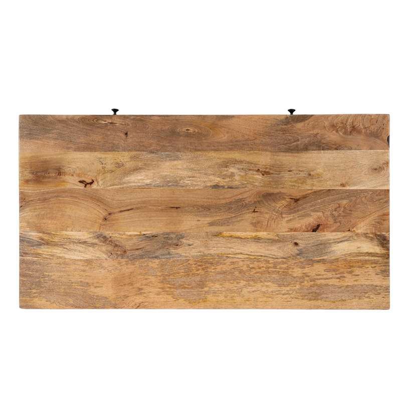 Beaumont Lane Modern Metal Mid-Century Wooden Brown Finish Desk