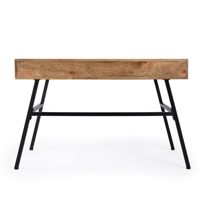 Beaumont Lane Modern Metal Mid-Century Wooden Brown Finish Desk