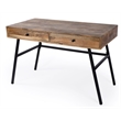 Beaumont Lane Modern Metal Mid-Century Wooden Brown Finish Desk