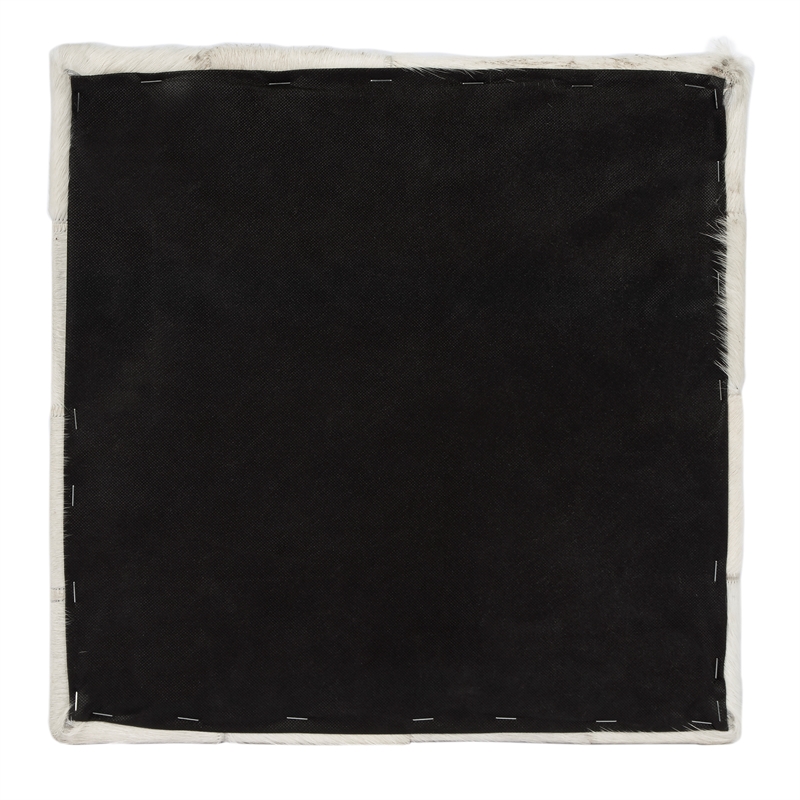 Beaumont Lane Contemporary Hair On Hide Black And White Ottoman