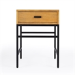 Beaumont Lane Modern 1 Drawer Natural Wood And Iron End Table