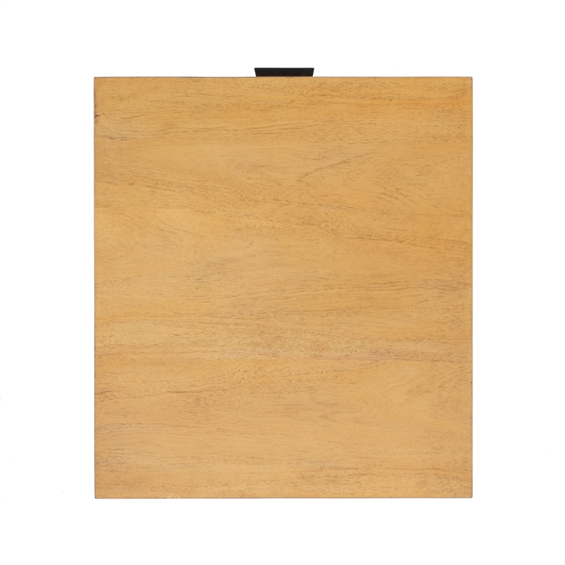 Beaumont Lane Modern 1 Drawer Natural Wood And Iron End Table