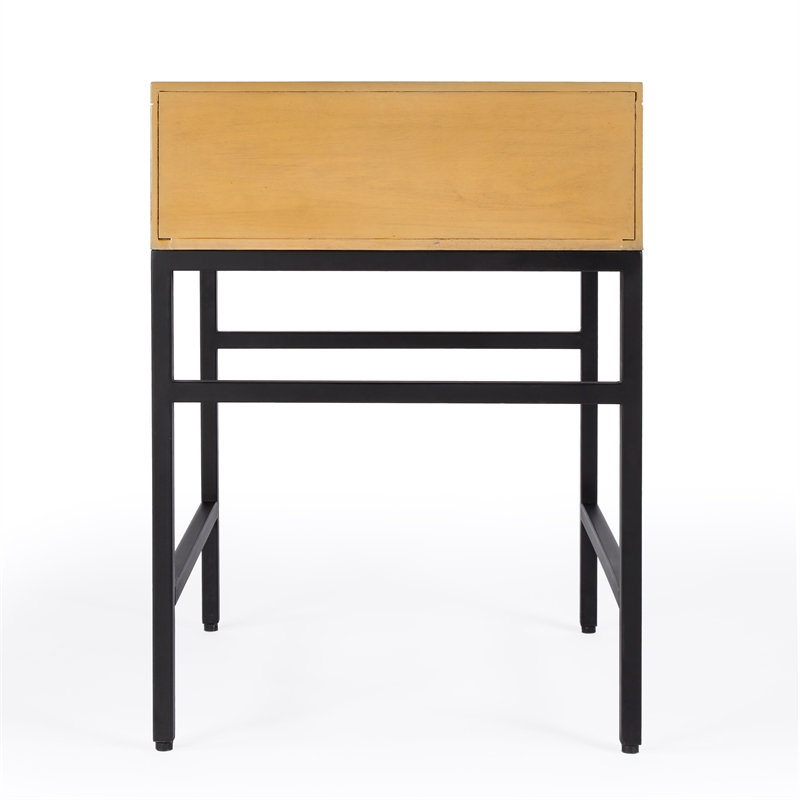 Beaumont Lane Modern 1 Drawer Natural Wood And Iron End Table