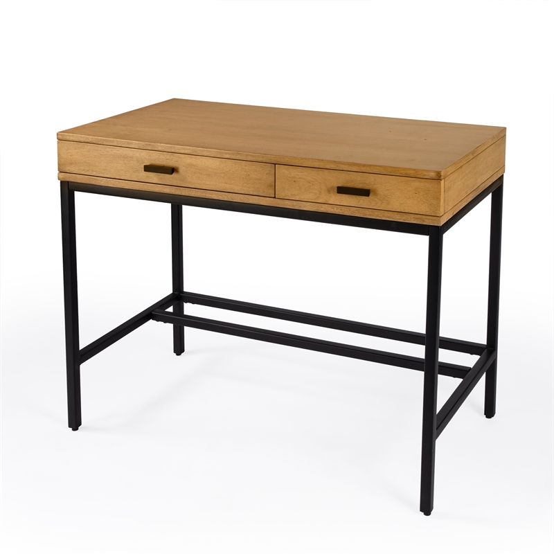 Beaumont Lane Contemporary 2-Drawer Natural Wood Writing Desk