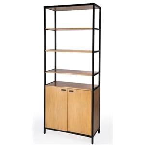 Beaumont Lane Modern 35.25&quotW X 84.25&quotH Open & Closed Etagere Bookcase