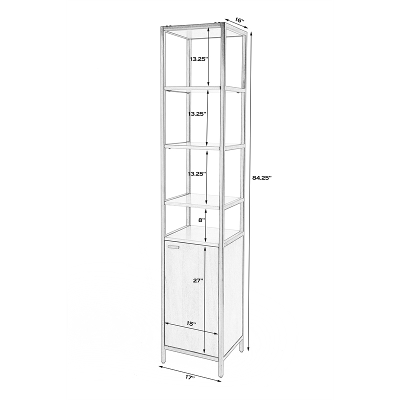 Beaumont Lane Modern Narrow Natural Wood And Iron 84