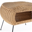 Beaumont Lane Modern Coastal Rattan End Table in Brown Finish