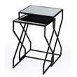 Beaumont Lane Metal Contemporary Mirrored Iron Nesting Tables
