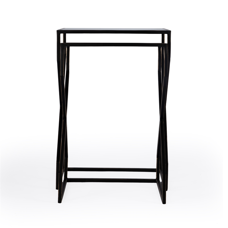 Beaumont Lane Metal Contemporary Mirrored Iron Nesting Tables