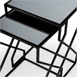 Beaumont Lane Metal Contemporary Mirrored Iron Nesting Tables