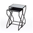Beaumont Lane Metal Contemporary Mirrored Iron Nesting Tables