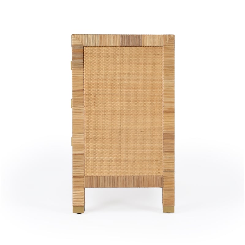 Beaumont Lane Coastal 3 Drawer Natural And White And Wood Chest