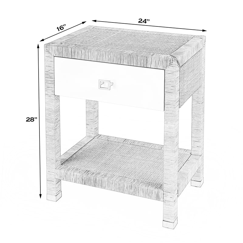 Beaumont Lane Modern Coastal 1 Drawer Rattan Natural Nightstand
