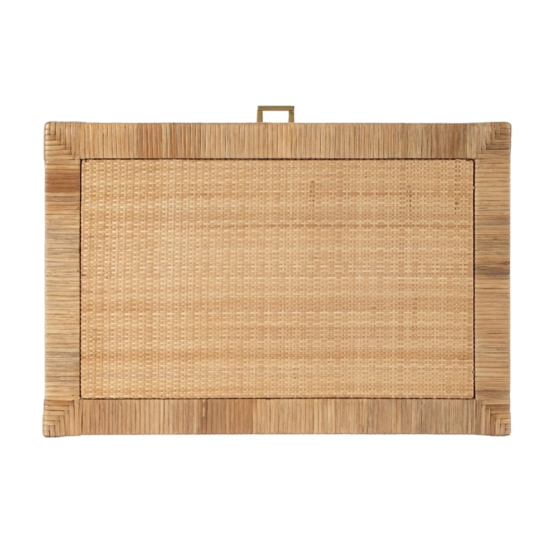 Beaumont Lane Modern Coastal 1 Drawer Rattan Natural Nightstand