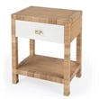 Beaumont Lane Modern Coastal 1 Drawer Rattan Natural Nightstand