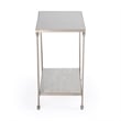 Beaumont Lane Contemporary Marble Side Table in White Finish
