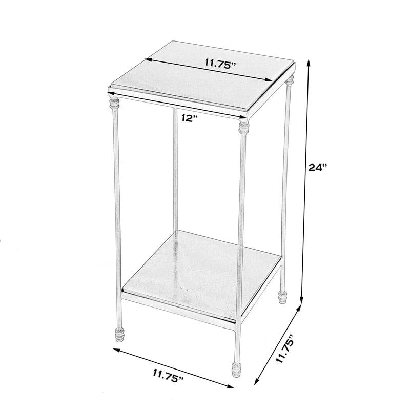 Beaumont Lane Contemporary Marble Side Table in White Finish