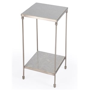 Beaumont Lane Contemporary Marble Side Table in White Finish