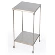 Beaumont Lane Contemporary Marble Side Table in White Finish