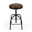 Beaumont Lane Transitional Brown Leather Adjustable Bar Stool