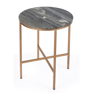 Beaumont Lane Contemporary Gray And Gold Finish Marble End Table