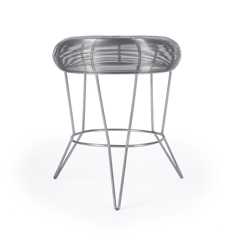 Beaumont Lane Modern Decorative Dark Silver Wire Iron Accent Table