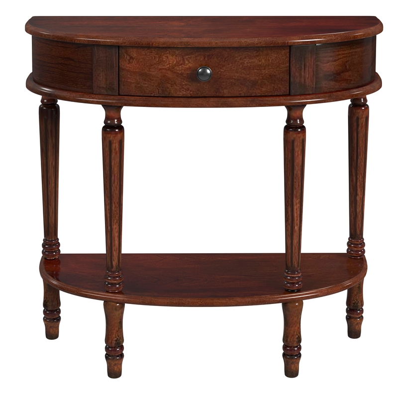 Beaumont Lane Traditional Handmade Demilune Console Table - Cherry Brown
