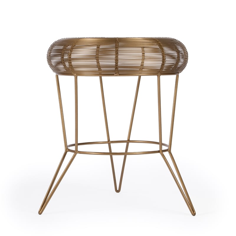 Beaumont Lane Contemporary Gold Decorative Wire Accent Table