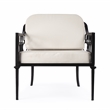 Beaumont Lane Transitional Iron Upholstered Outdoor Lounge Chair