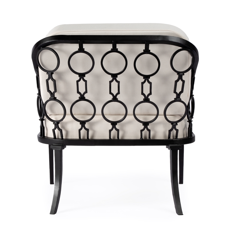 Beaumont Lane Transitional Iron Upholstered Outdoor Lounge Chair