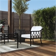 Beaumont Lane Transitional Iron Upholstered Outdoor Lounge Chair