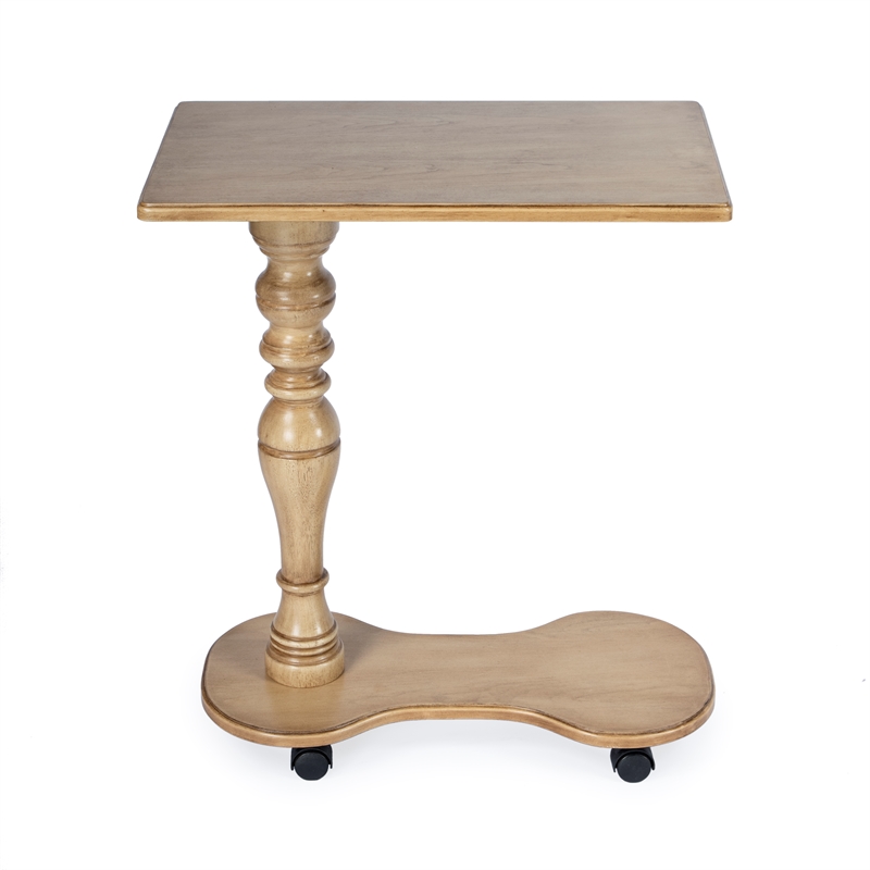 Beaumont Lane Transitional Mobile Tray Table In Beige Finish