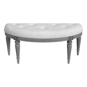 Beaumont Lane Traditional Powder Gray Upholstered Demilune Bench