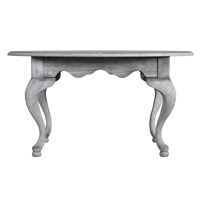 Beaumont Lane Wood Traditional Oval Gray 4 Legs Coffee Table