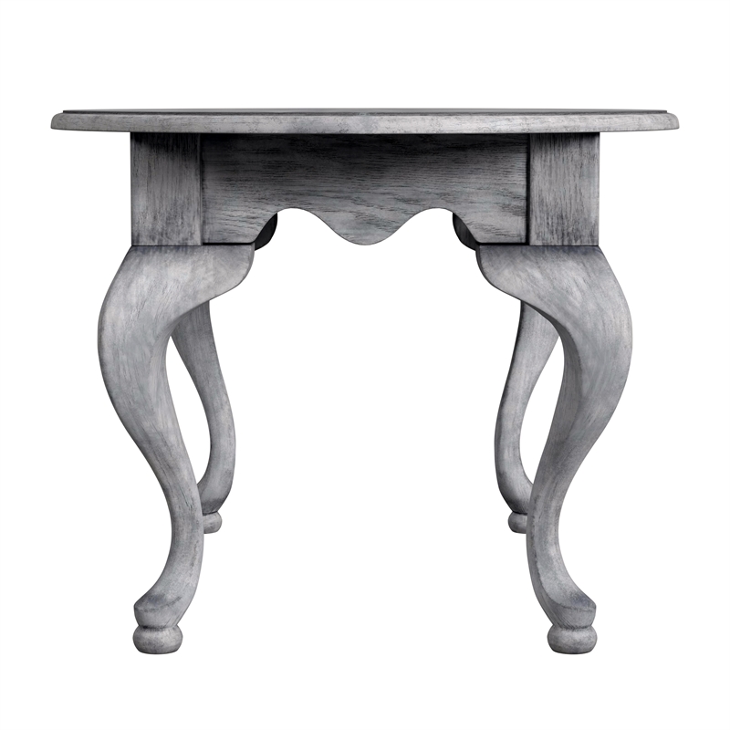 Beaumont Lane Wood Traditional Oval Gray 4 Legs Coffee Table
