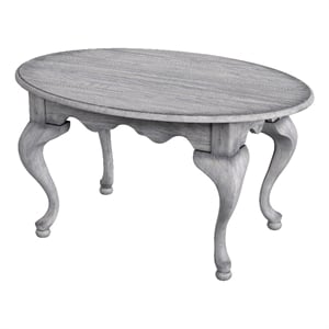 Beaumont Lane Wood Traditional Oval Gray 4 Legs Coffee Table