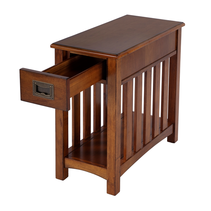Beaumont Lane Wood Transitional One- Drawer Side Table - Brown