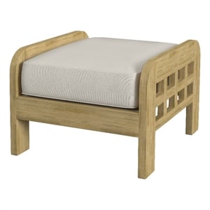 Beaumont Lane Traditional Teak Wood Outdoor Ottoman in Natural