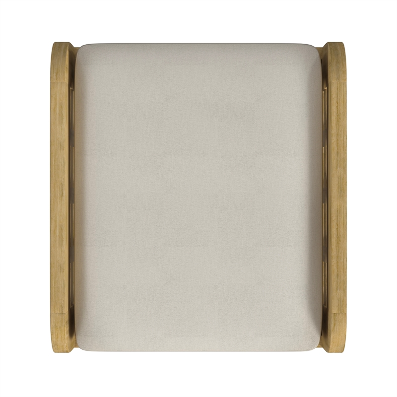 Beaumont Lane Traditional Teak Wood Outdoor Ottoman in Natural