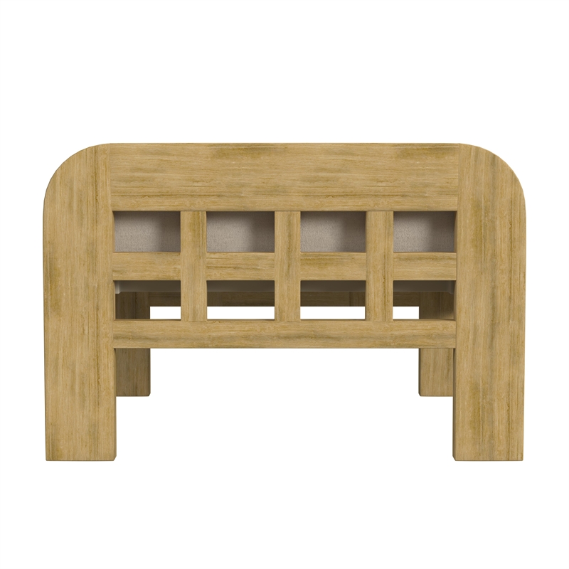 Beaumont Lane Traditional Teak Wood Outdoor Ottoman in Natural