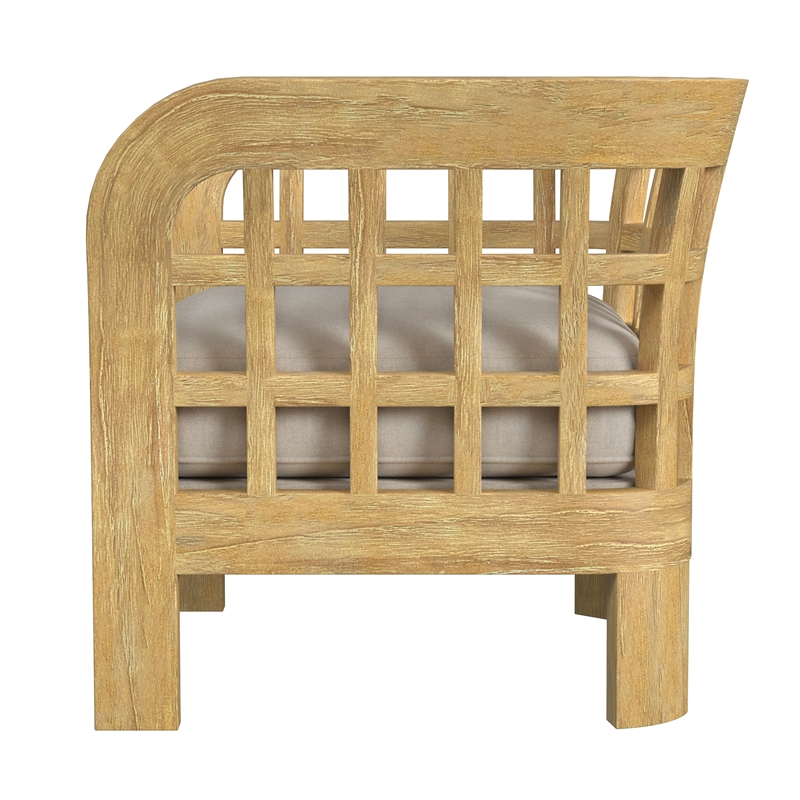 Beaumont Lane Traditional Teak Outdoor Lounge Chair in Natural