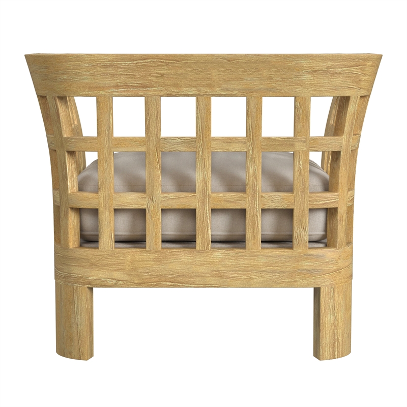 Beaumont Lane Traditional Teak Outdoor Lounge Chair in Natural