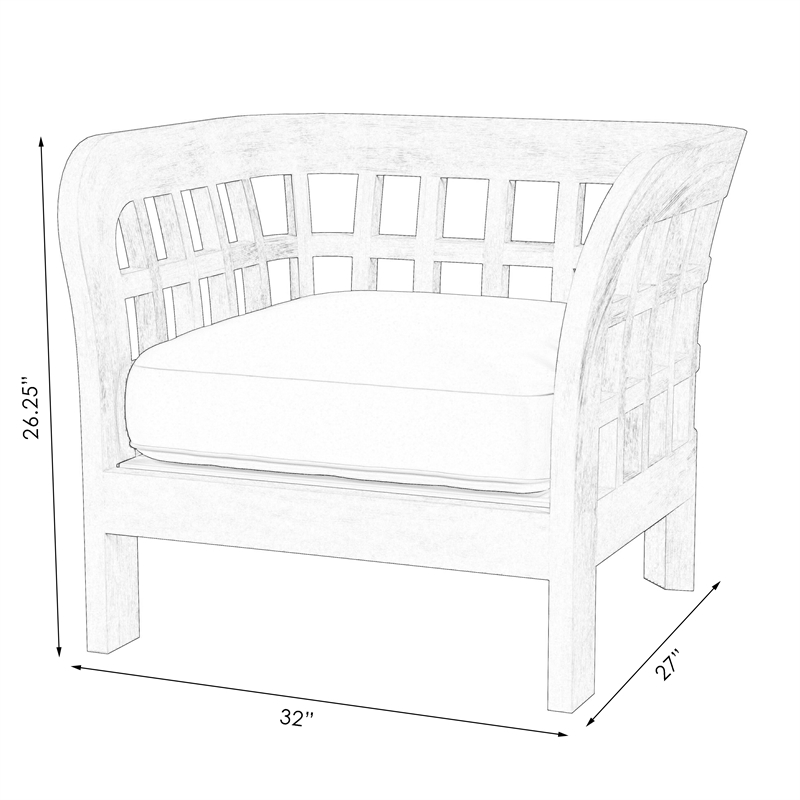 Beaumont Lane Traditional Teak Outdoor Lounge Chair in Natural
