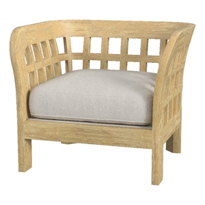 Beaumont Lane Traditional Teak Outdoor Lounge Chair in Natural