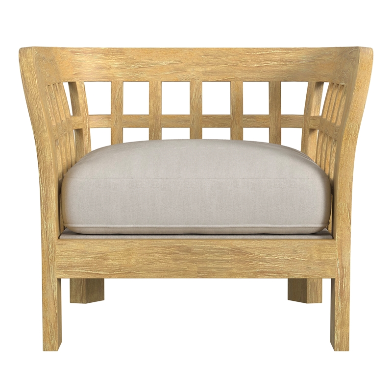 Beaumont Lane Traditional Teak Outdoor Lounge Chair in Natural