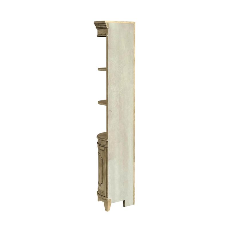 Beaumont Lane Traditional Dowling 1 Door Corner Cabinet in Antique Beige