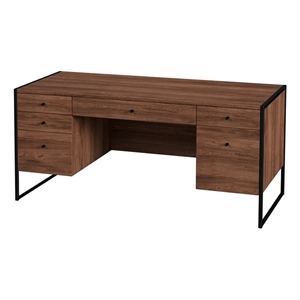 Beaumont Lane Transitional 2 Drawer Iron And Wood Writing Desk