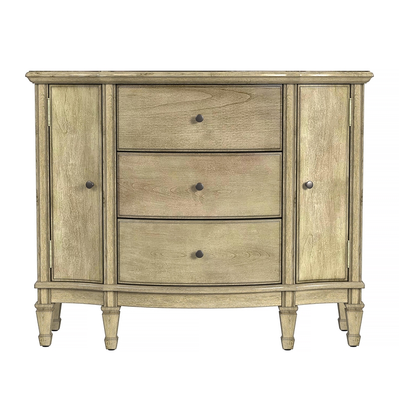 Beaumont Lane Traditional Antique Beige 3 Drawer 2 Drawer Accent Cabinet