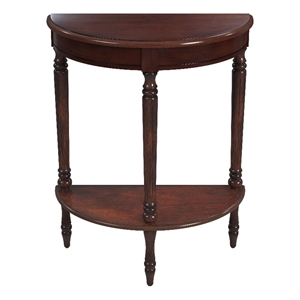 Beaumont Lane Traditional Demilune Console Table in Cherry Brown