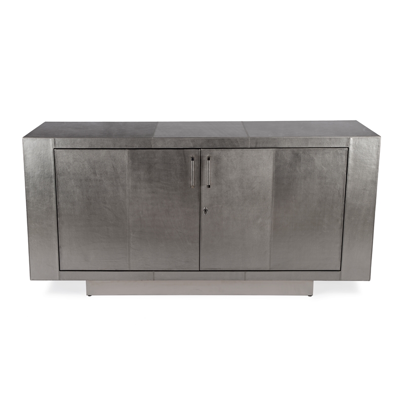 Beaumont Lane Modern Silver Leather 70.5